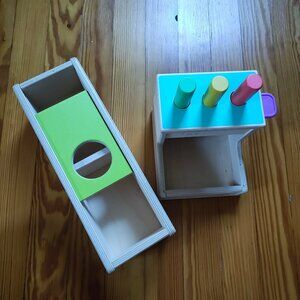 Lovevery Wooden Peg Drop and Sliding Top Box from The Thinker playkit (11-12m)